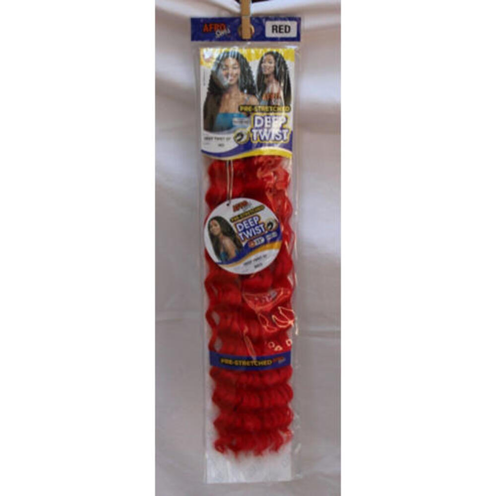AFRO SENS PRE-STRETCHED DEEP TWIST 22” RED CROCHET BRAID